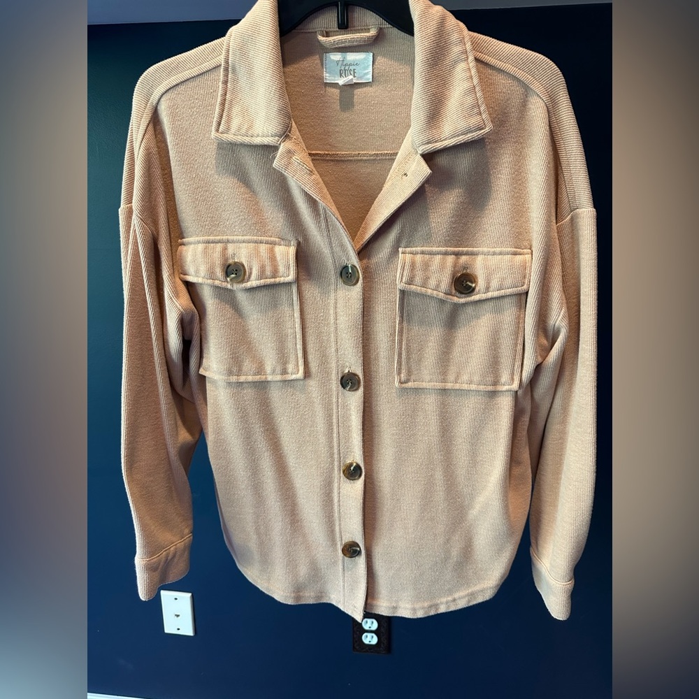Hippie Rose Light Pink Knit Jacket
